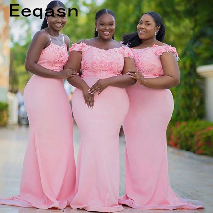 Облегающие платья подружек невесты Дешевые Кружевные Аппликации со шлейфом Свадебные вечерние платья для женщин