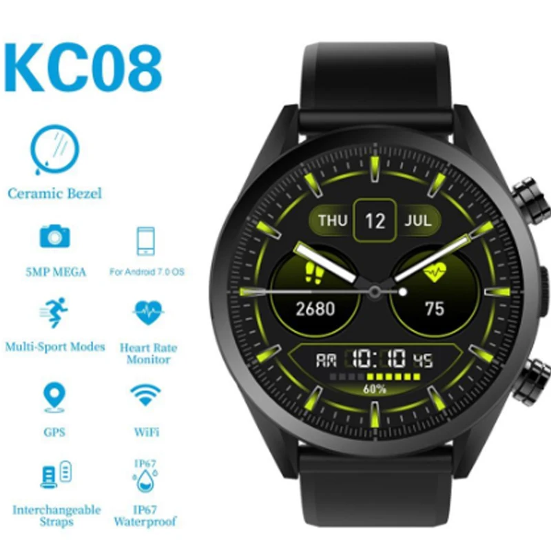 Gps часы Android smartwatch 1+ 16 Гб 1,3" Смарт-часы сердечного ритма ip67 Водонепроницаемый 5mp наручные часы камеры для бизнес спорта мужчин