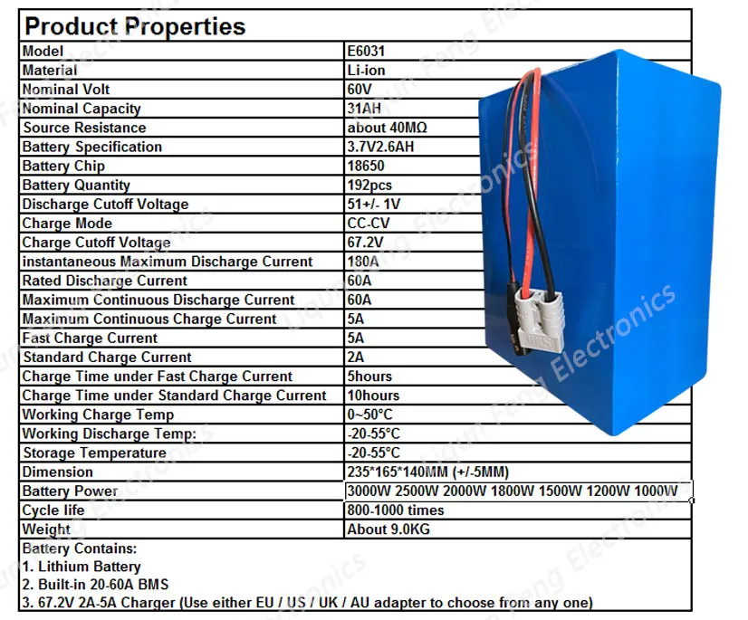 США ЕС нет налога 60V батарея 60V 30AH литиевый аккумулятор для скутера 60V 30AH 2000W2500W 3000W электрический велосипед батарея с 67,2 V 5A зарядное устройство
