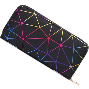 

Laser Women Wallets New Brand Geometry Luminous Clutch Long Female Zipper Phone Bag High Capacity Women Coin Purse Holders #15