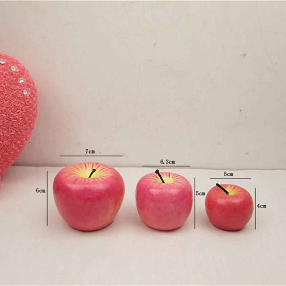6x7cm Красное яблоко беспламенная свеча с розничной посылка украшение дома фруктовая форма ароматическая свеча лампа Рождество День рождения свадебный подарок - Цвет: 6x7cm
