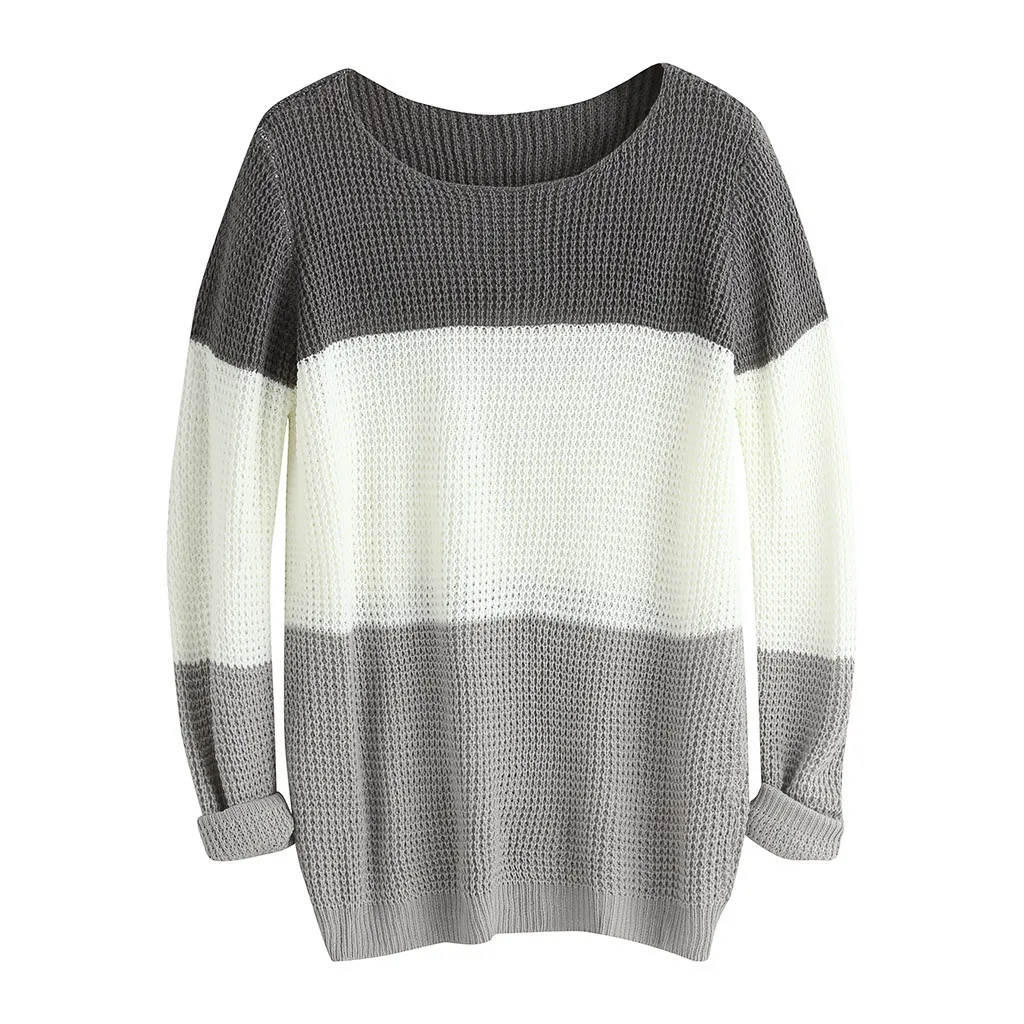 

KLV sweater women свитер Womens O-neck Sweater Casual Knitted Loose Long Sleeve Tops Slim Fit Pullover free shipping D4