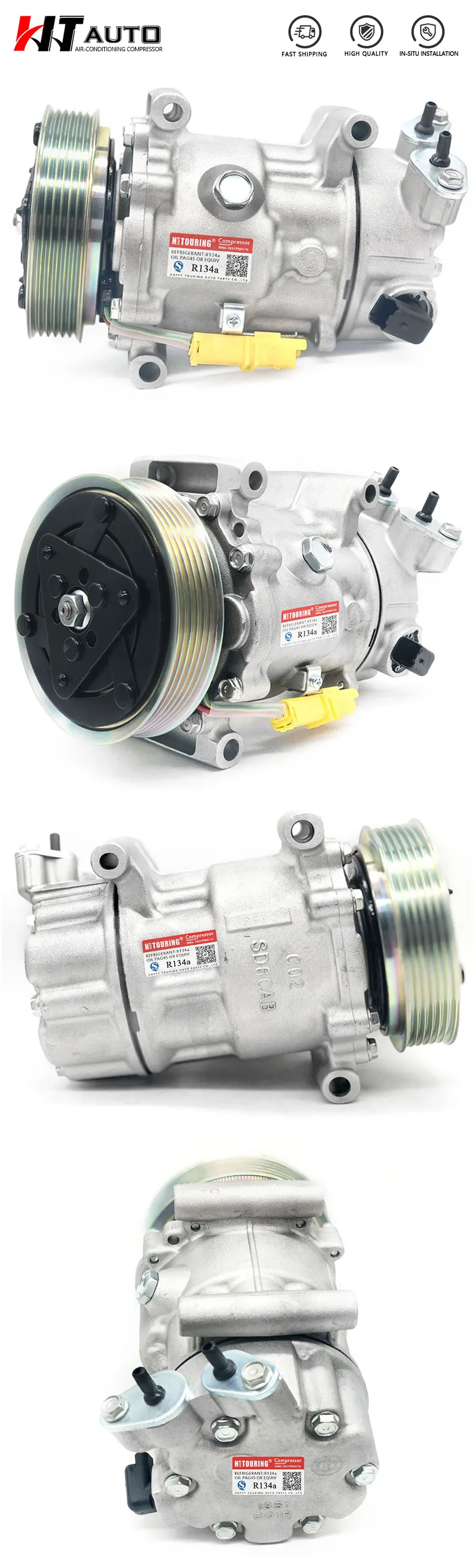 SD6C12 A/C компрессор для peugeot 207 CC 1,6 2008 9822826880 9651910980 9659875780 9670318880 9671216280 9678656080 6453QJ 6PK