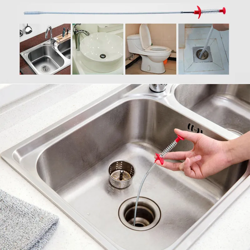 Drain Cleaner Drain Cleaning Tools Pipe Cleaning Tool Pipe Cleaner Pipe Dredging Tools Pipe Dredging Tool Pipe Dredging Tools Sink Cleaner Sewer Kitchen Drain Snake Spring Unblocker Drain Clog Tube Hair Cleaner Hook