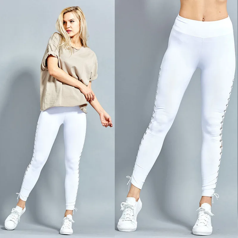 

AliExpress Wish2018 Spring And Summer Hot Sales New Style on Pants Sexy Slim Fit Solid Color Clavus Bandage Cloth Athletic Pants
