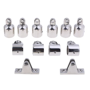 

12pcs 3 Bow Bimini Top Boat 316 Stainless Steel Fittings Hardware 7/8" Tube