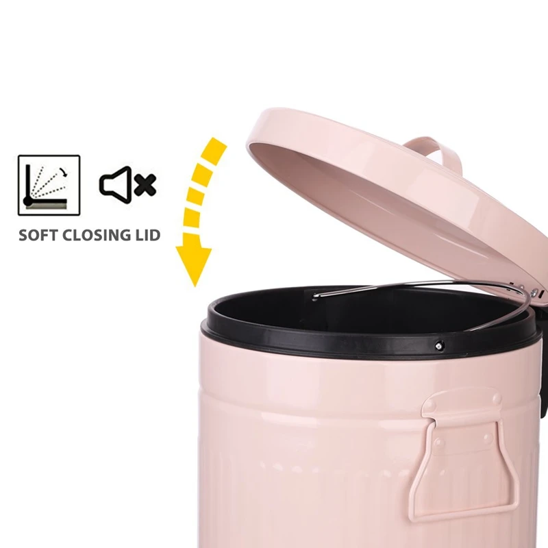 Bathroom Trash Can with Lid, Trash Can for Bedroom Office Suitable for Bathroom, Bedroom, Office, Desk, 5 Liters