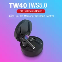 Беспроводные наушники TWS40, Bluetooth 5,0, гарнитура, 3D звук басов, сенсорные наушники Siri, голосовое управление, чип Realtek, быстрая парная Новинка