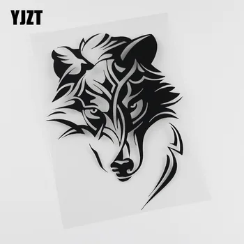 

YJZT 13.1CMX17.5CM Abstract Wolf Predator Ornament Head Vinyl Car Sticker 13C-0092