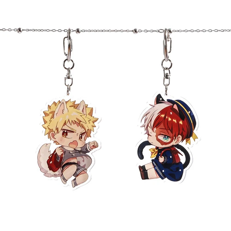 Японский аниме My Hero Academia Midoriya Izuku Todoroki Shoto Косплей Kawaii акриловый брелок подвеска