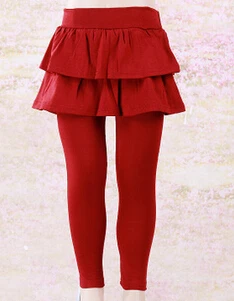 

2-8Y Kids Girls Warm Cute Cake Culottes Leggings With Ruffle Tutu Skirt Pants Autumn Winter