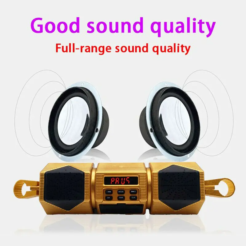 Мотоцикл аудио Bluetooth динамик Mp3 музыкальный плеер сабвуфер двойной динамик водонепроницаемый