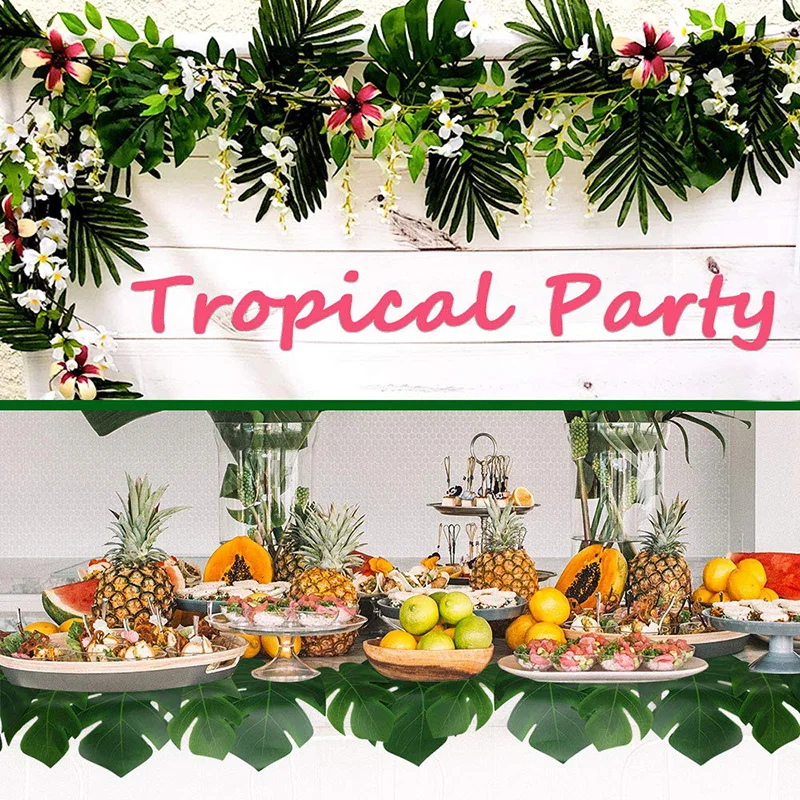 Тропическая Гавайская Луау сафари джунгли пляж тематическая вечеринка на день рождения Свадебный детский душ свадебный стол центральный дорожка украшение