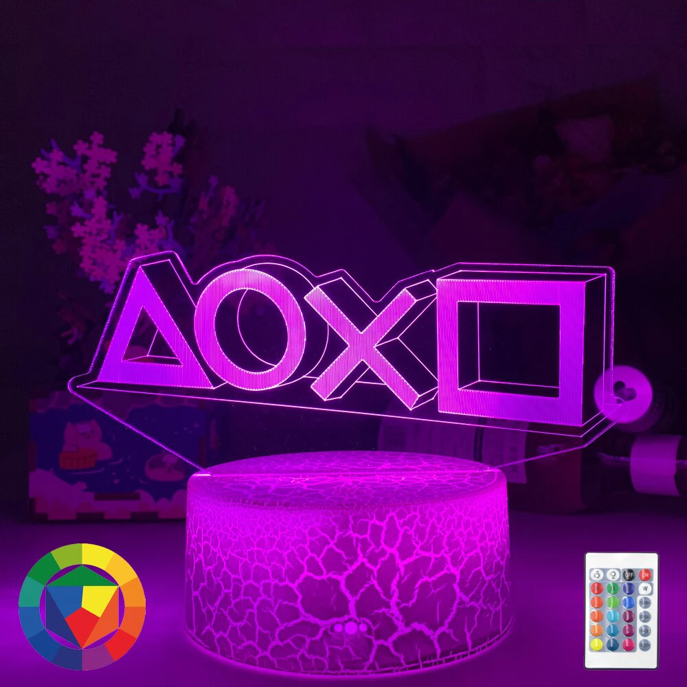 Lampe LED tactile 3D avec port USB, 16 couleurs, pour la décoration de la  salle de jeu, veilleuse, cadeau pour les joueurs - AliExpress