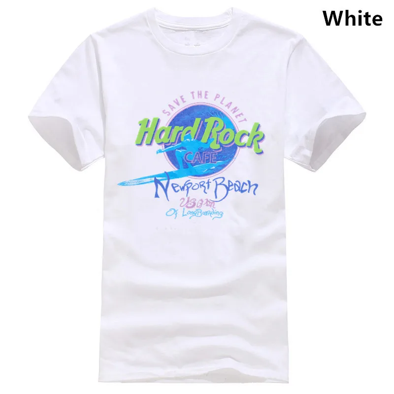 Винтажная Футболка Хард Рок кафе Ньюпорт пляж Маленький Средний - Цвет: white