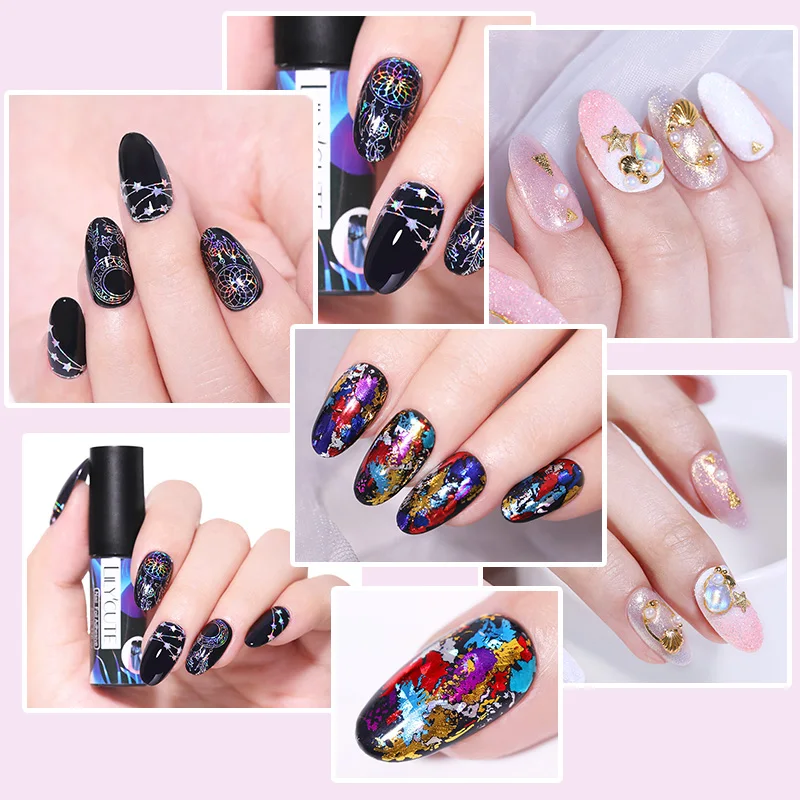 LILYCUTE Фольга для ногтей Клей переводной гель Клей Набор голографические наклейки печать фольги s наклейки для дизайна ногтей Декоративный Лак Гель