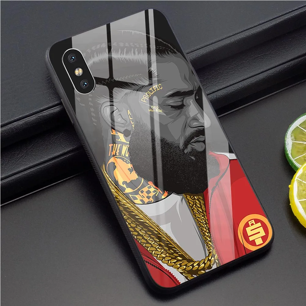Закаленное стекло Nipsey Hussle Rap чехол для телефона для iPhone 6S крышка 11 Pro 5 5S SE 7 8 Plus Xs Max XR X