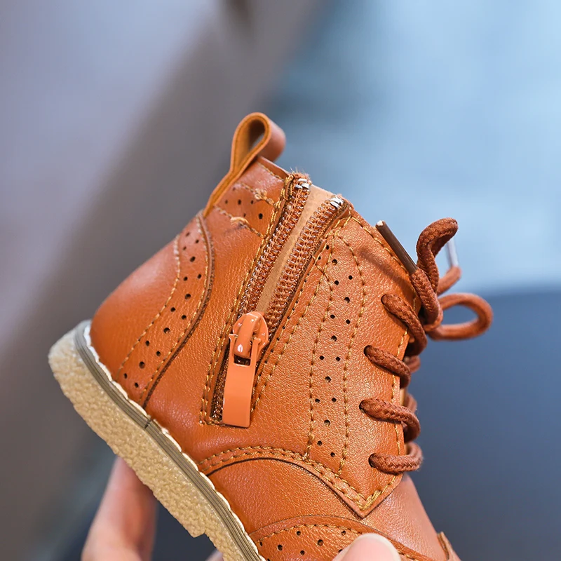 Детская обувь для мальчиков Новинка в британском стиле Сезон осень зима Тайвань