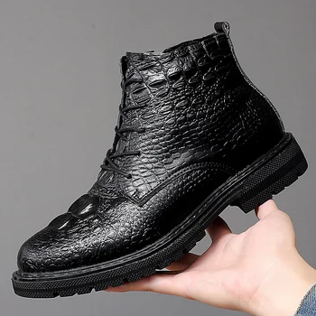 

Spring Handmade Men Casual Shoes High Top Fashion Casual Sneakers Big Size Men Leather Shoes High Quality Youth Casual Footwear