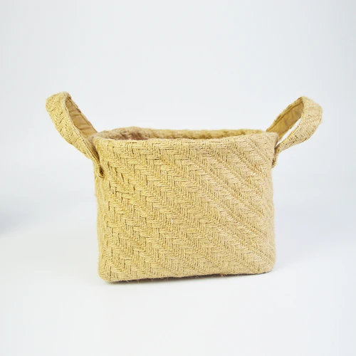 woven hemp Детский игрушечный ящик для хранения прачечной ткачество Джутовая Ткань цветочный горшок хлопок бельевая корзина плетеная корзина ZP8011541 - Цвет: woven hemp
