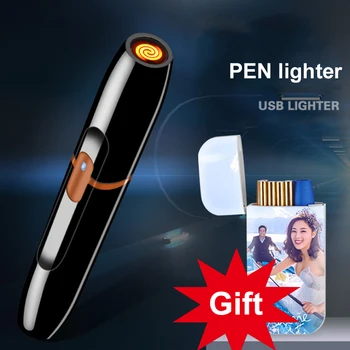 

Creative Mini Torch Induction Pen Lighter For Cigarette Tungsten Turbo Usb Charging Plasma Isqueiros Diferentes Igniter With Box