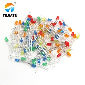 

100PCS / 1Lot TEJIATE 3MM LED Light Bead Double Color White Flash Red Blue Green Fog Type Low Power Consume Fast Response