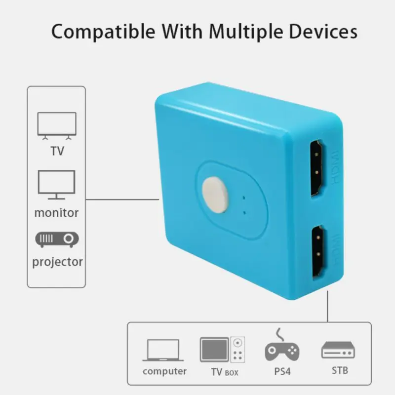 Для переключателя для HDMI Bi-Direction 1x2/2x1 2 порта Plug-and-play 4K Аудио-Видео сплиттер Switcher