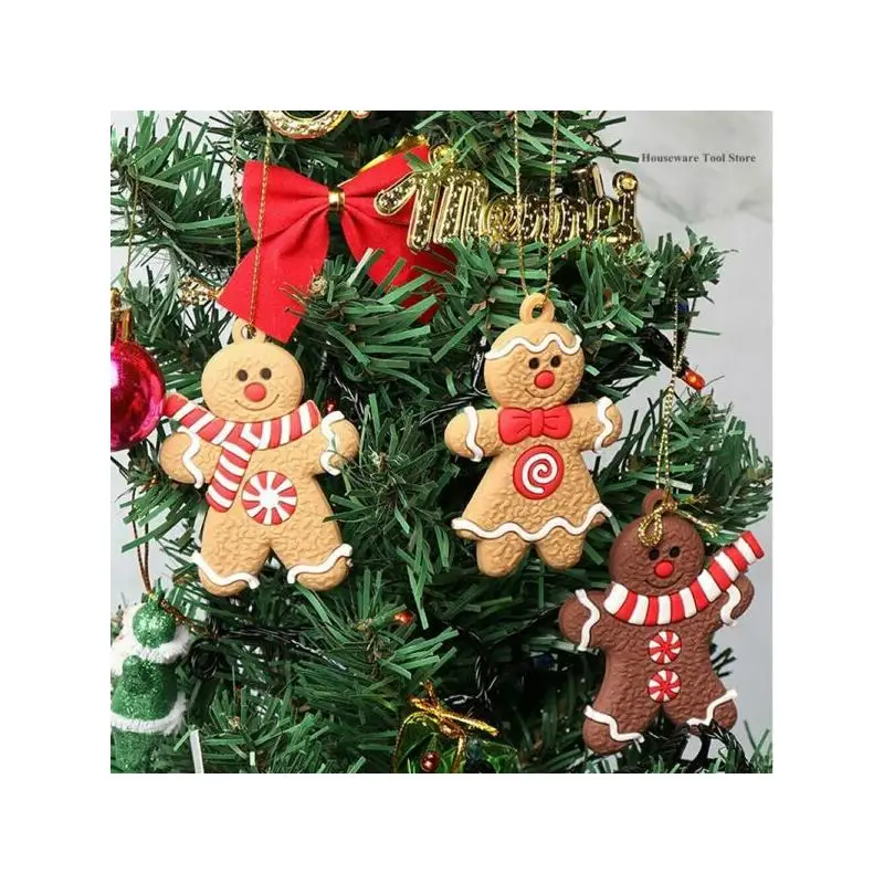 12Pcs Gingerbread Man Christmas Ornaments Mini Pendants for Home Chritsmas Tree Decorations New Year Decor Supplies | Дом и сад