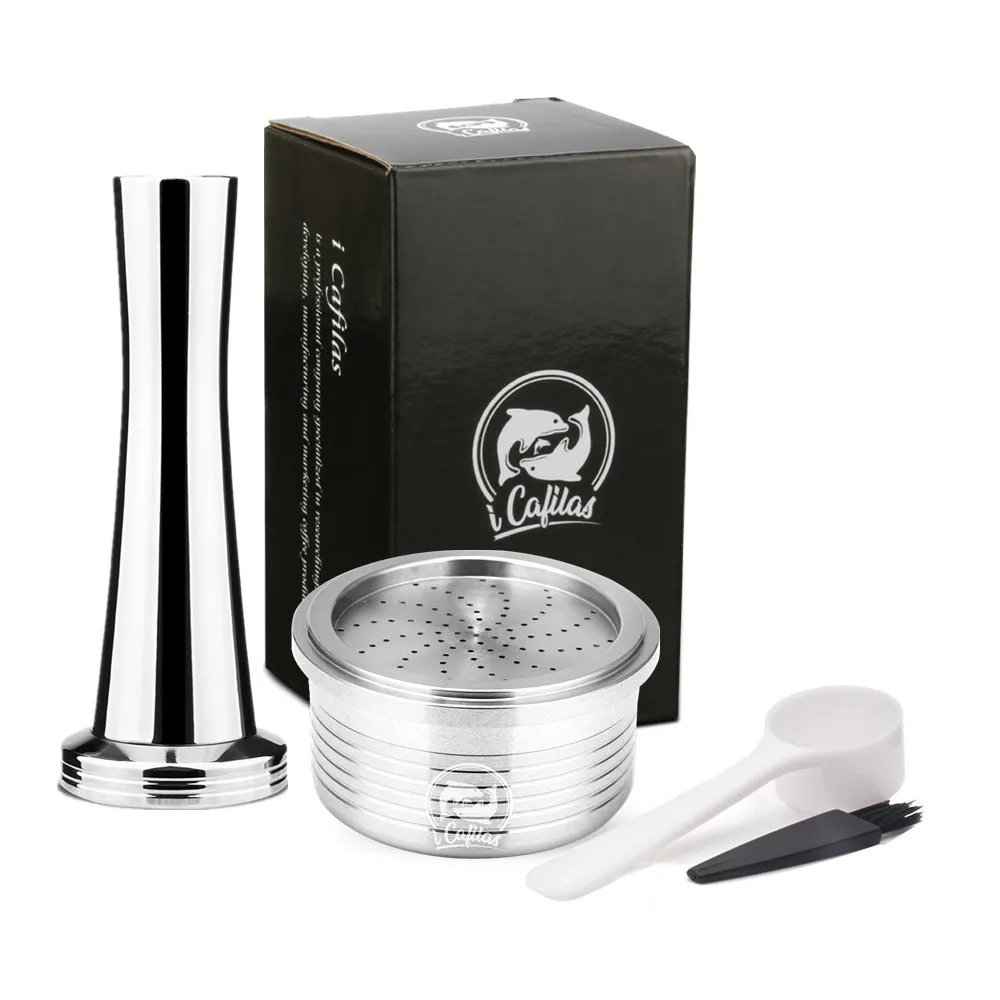 1Capsule 1Tamper Металлическая кофейная капсула из нержавеющей стали для Lavazza Espresso Point EP-950 EP-2500 PLUS многоразовая кофейная чашка - Цвет: 1Capsule 1Tamper