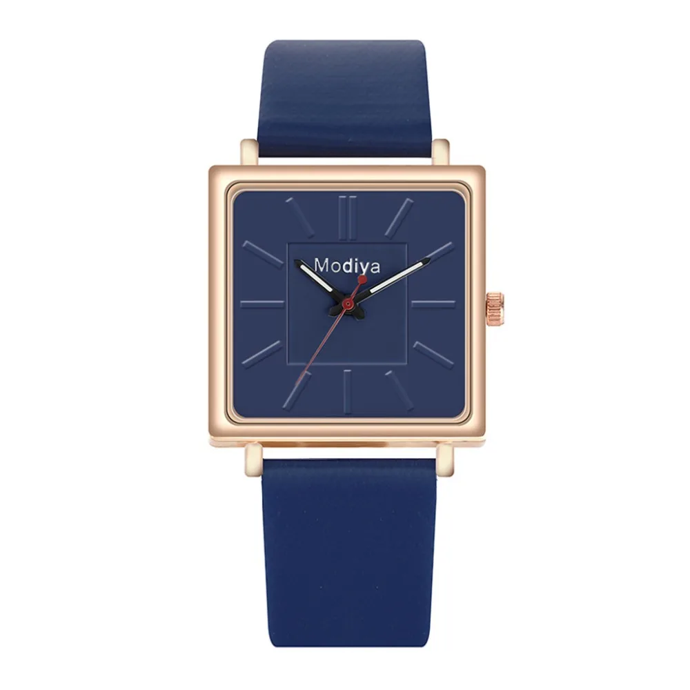 Лидирующий бренд женский квадратный браслет часы с кожаными наручные часы с кристаллами женское платье женские кварцевые часы Прямая поставка Q