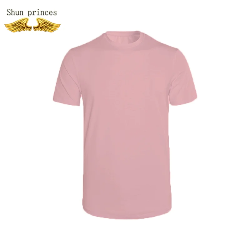 Простая цветная футболка модная мужская круглый воротник из чистого хлопка