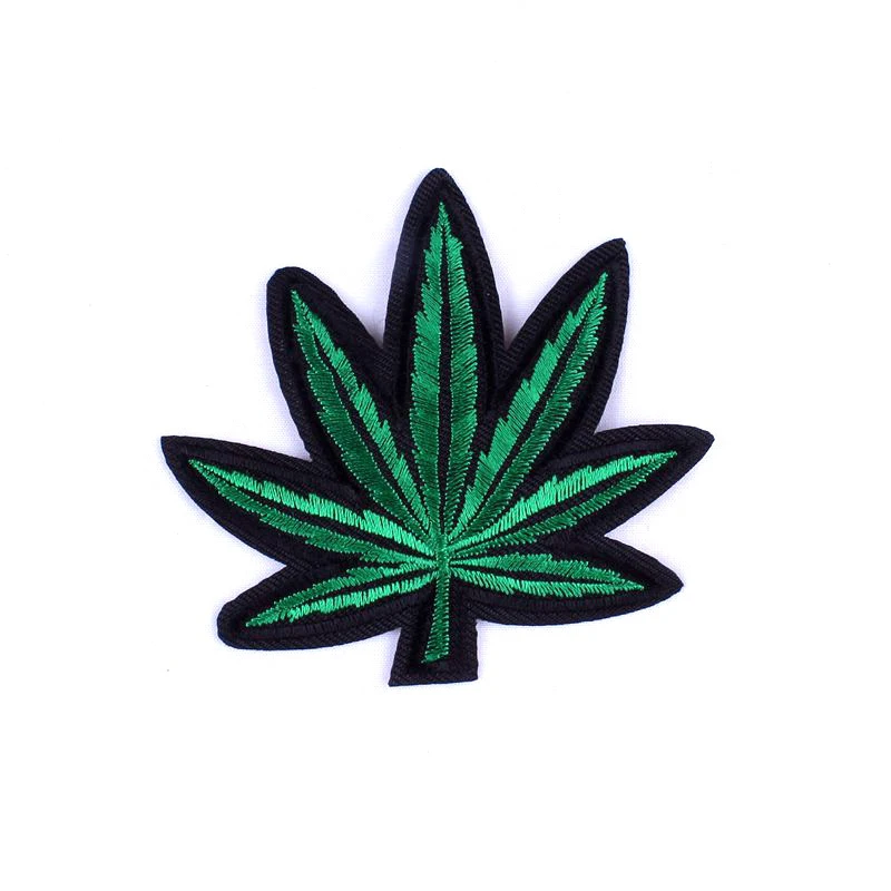 Нашивки Pulaqi с мультяшными листьями нашивки в полоску для рукоделия вышитые