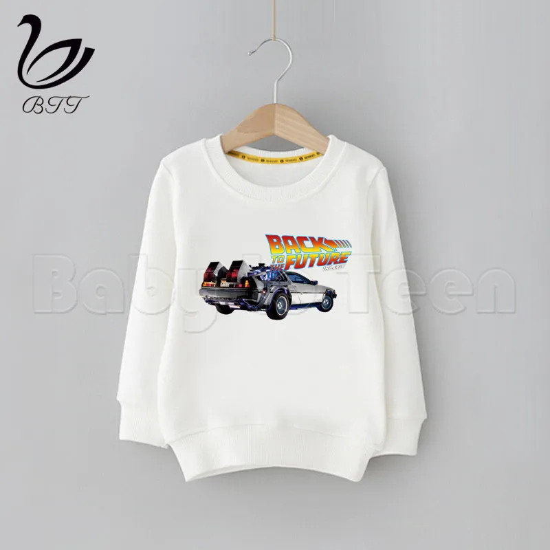 DMC Delorean/худи для маленьких девочек с героями мультфильмов «снова в будущее»; Детский свитер; повседневные толстовки; осенне-зимняя одежда с капюшоном