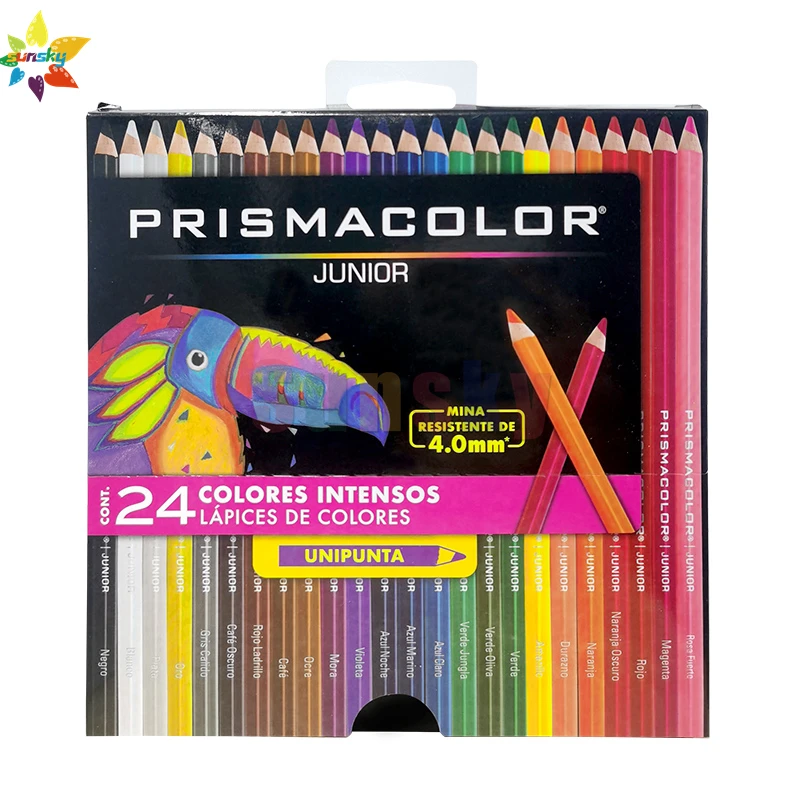 Prismacolor Junior Colored Pencils, 24 Pastel Colors and 24 Intense Colors,  Pack of 48, Junior Uni-point 4.0mm…
