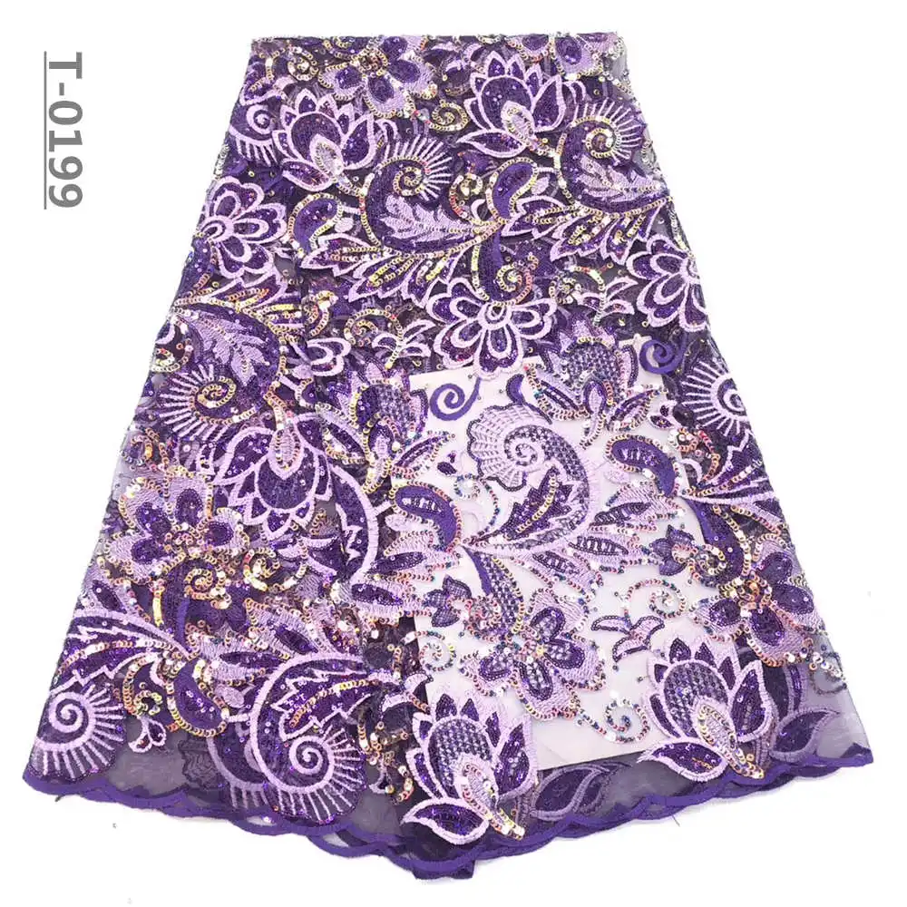 Кружевная нигерийская Тюлевая кружевная ткань, новинка, высокое качество, африканская кружевная ткань с блестками для свадебного платья - Цвет: As Picture