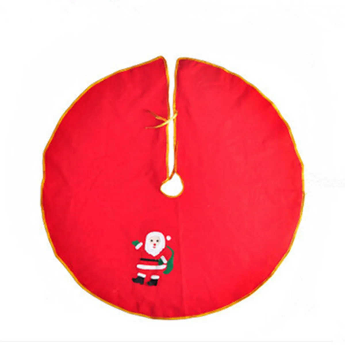 Christmas Deer Cart Tree Skirt Tree Carpet Christmas Apron Red Burlap Leg Tree Base Skirt Decor Elk Round Carpet 80/90cm - Цвет: 90cm
