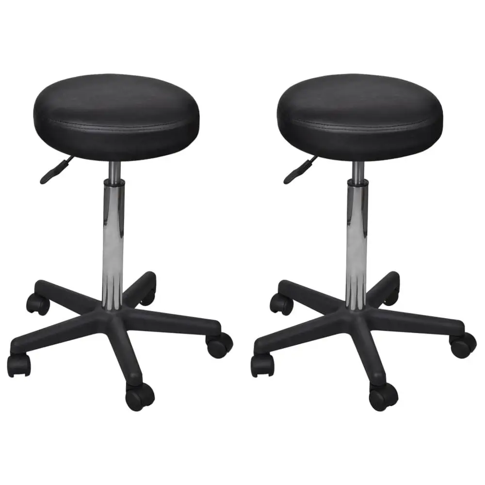 

2pcs Office Stools with Casters Modern Leatherette Office Chair Height-adjustable Swivel Task Chair for Home Movable Chairs