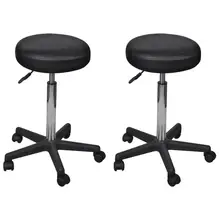 2pcs Office Stools with Casters Modern Leatherette Office Chair Height-adjustable Swivel Task Chair for Home Movable Chairs 2pcs Office Stools with Casters Modern Leatherette Office Chair Height-adjustable Swivel Task Chair for Home Movable Chairs