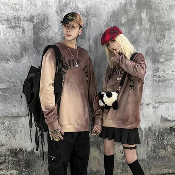 

Washing Water Three-dimensional Letter Print Round Neck Pullover Sweatshirt Men and Women Loose Casual Hoodies Stranger Things