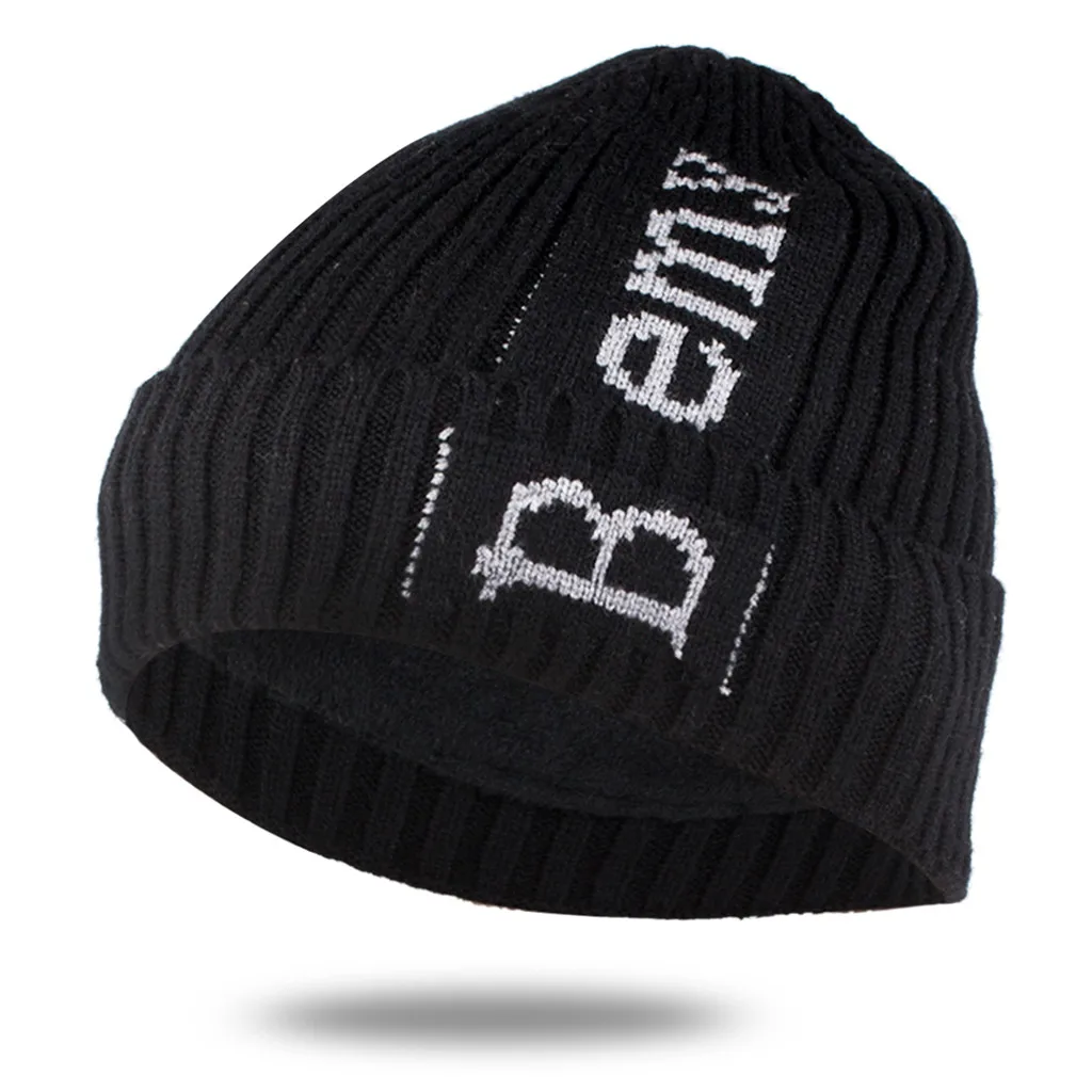 Beanies Шапка удобная унисекс теплый зимний теплый вязаный Bemy шапка с буквенным принтом Повседневная Уличная Женская шляпка