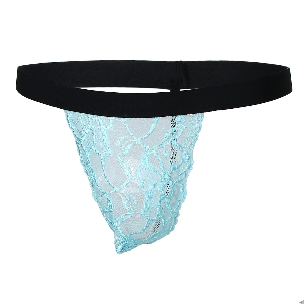 Men's Sexy Lace Panties Pouch Briefs Underwear Bikini G-string Thongs for Man