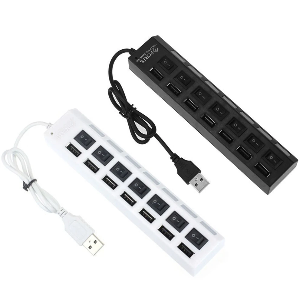 7 портов USB 3,0 адаптер высокоскоростной многоинтерфейсный концентратор питания вкл/выкл независимый переключатель индикатор светильник семибитный разветвитель