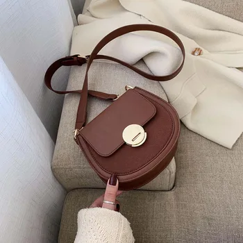 

Mini PU Leather Saddle Bags For Women 2020 Crossbody Shoulder Messenger Bag Female Handbags Solid Color Cross Body Bag