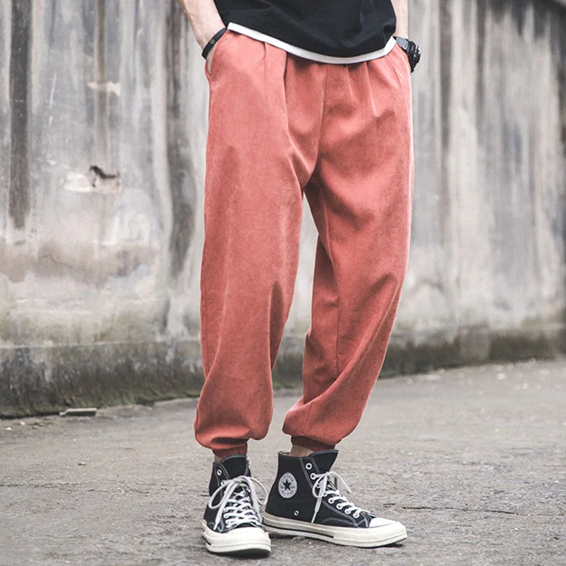 

New Style Summer Thin Section Pants Men's Beam Leg Athletic Pants Casual Pants Japanese-style Loose And Plus-sized Solid Color H