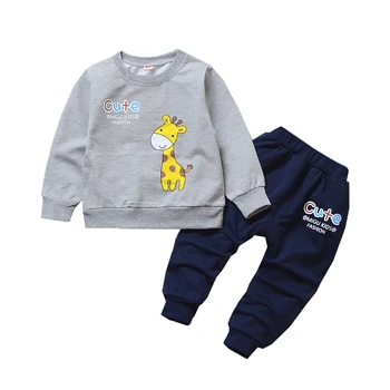 

Cartoon giraffe Baby Boys clothing Sets Infant toddle Suits long sleeve t-shirt+pants 2pcs kids outwears baby boys clothes