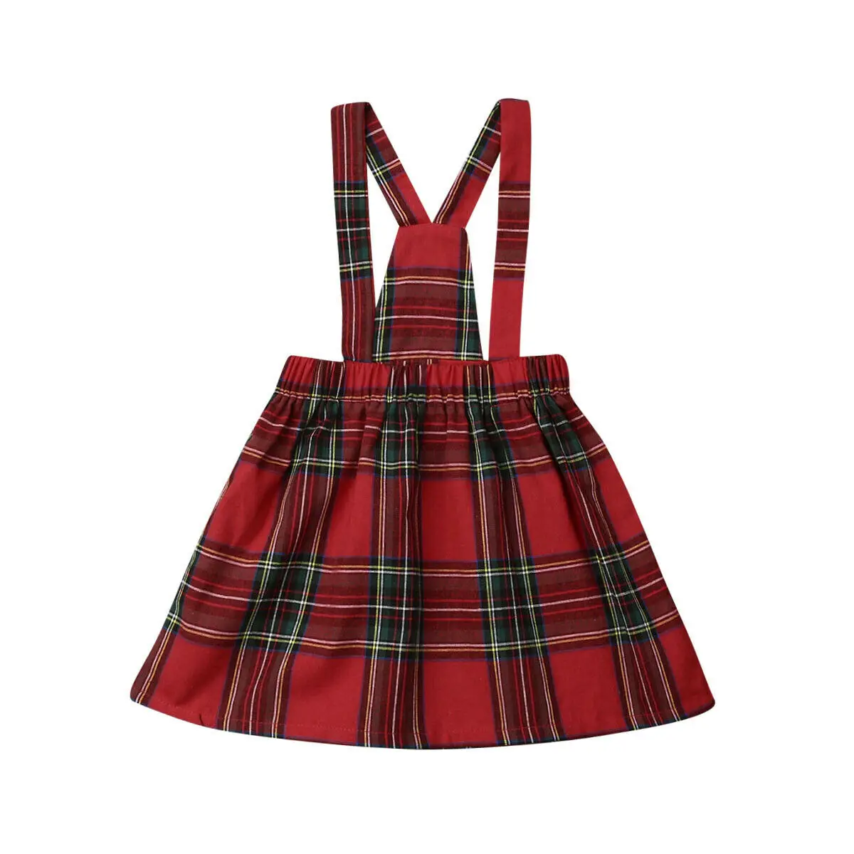 2T Skirt Рождественский комбинезон без рукавов для сестер для новорожденных и маленьких девочек; юбка на бретельках; клетчатая Одежда для девочек; рождественские наряды - Цвет: 2T Skirt