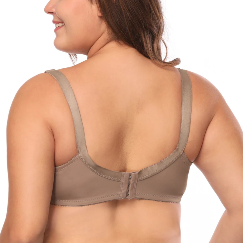 Beauwear Women Underwire Plus Size Bras Full Coverage Non padded Brassiere Minimizer Underwear 36-48 D E Color Black Nude BH