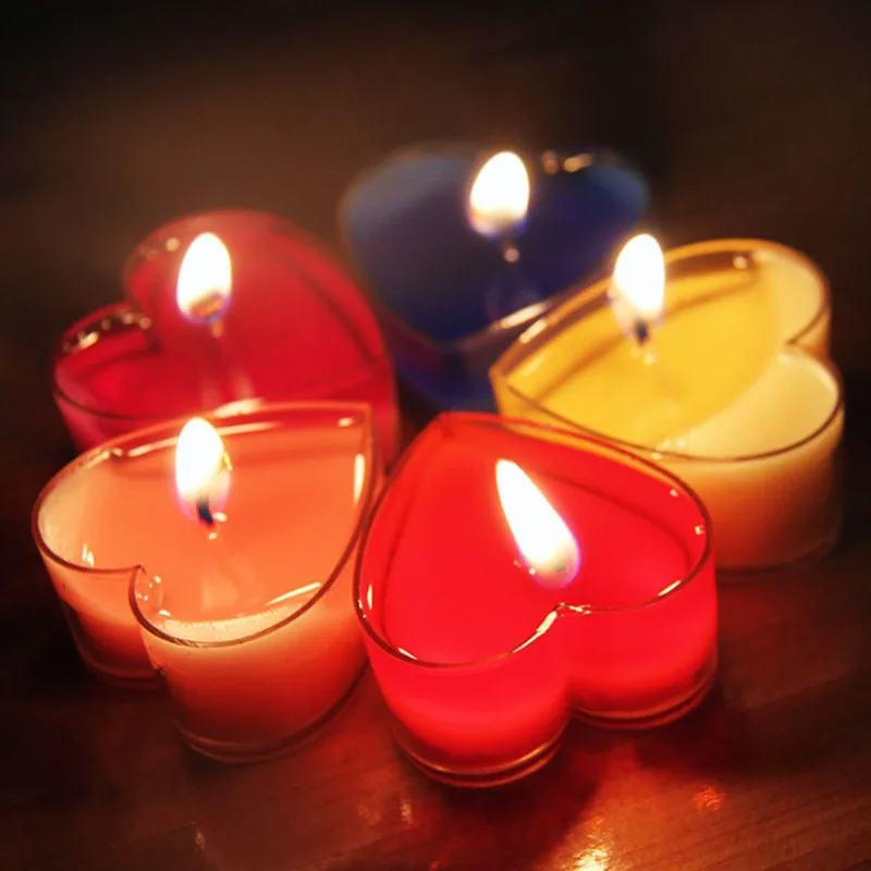 50 Sets Heart Round Candle Mold Tealight Jar Empty Case Plastic Clear Cups Candle Sleeve Craft Kit Diy Wax Jar for Making