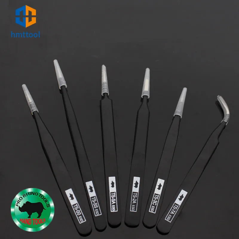 Original High Hardness RHINO TS-00 TS-2A TS-3C TS-7A TS-SA TS-SS ESD Stainless Tweezers Set For Watch Phone Repair Tools