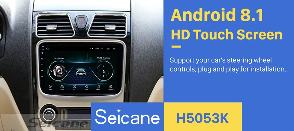 Clearance Seicane Android 8.1 Car DVD Radio Multimedia player For 2012-2014 Geely Emgrand EC7 FM GPS Navigation Car Audio Stereo Autoradio 0
